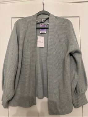 NAADAM Open-Front Ribbed Cardigan Sweater - Pale Sage